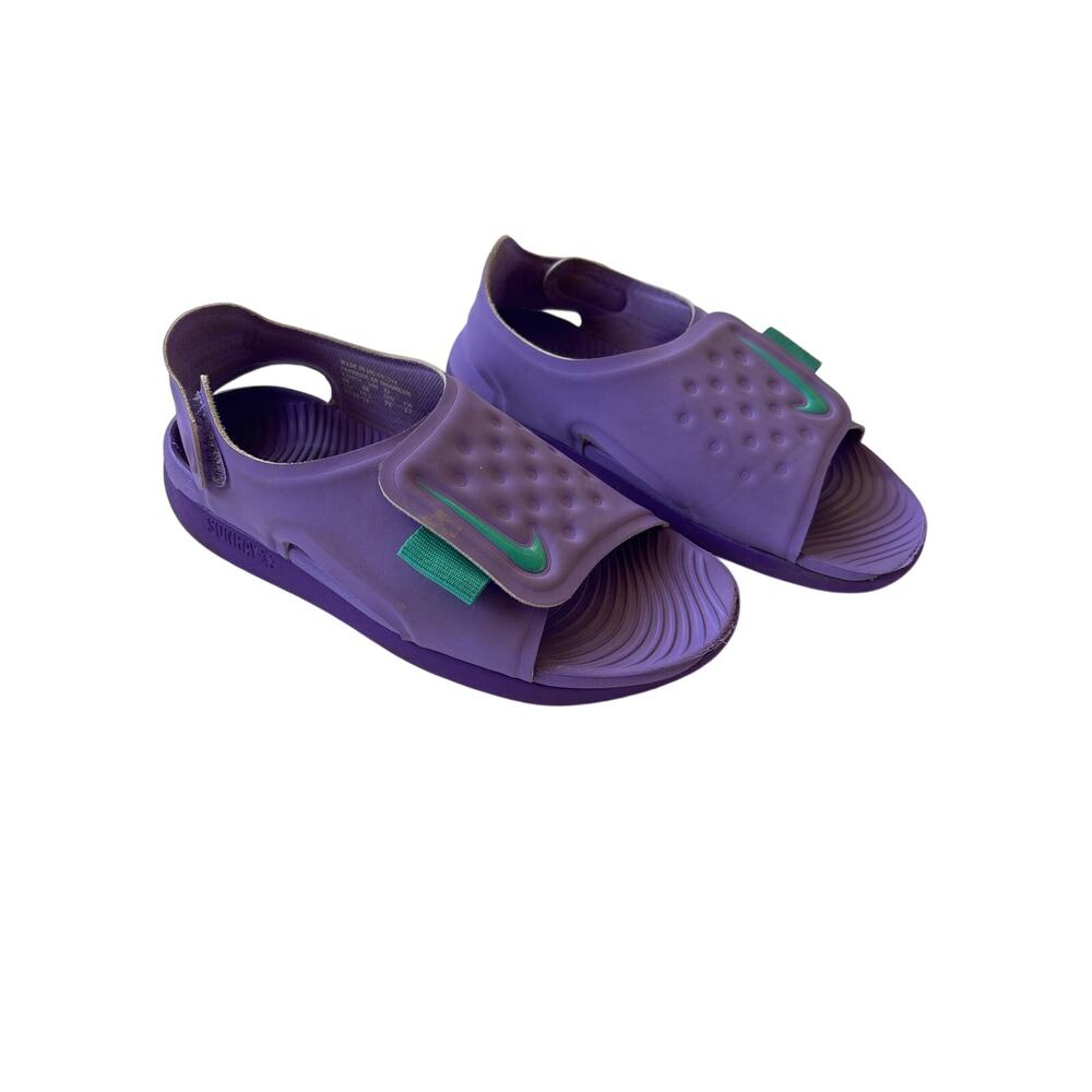 Nike Sunray Adjust 5 Sandals Girls 11C Purple Hook & Loop Water Shoes AJ9076